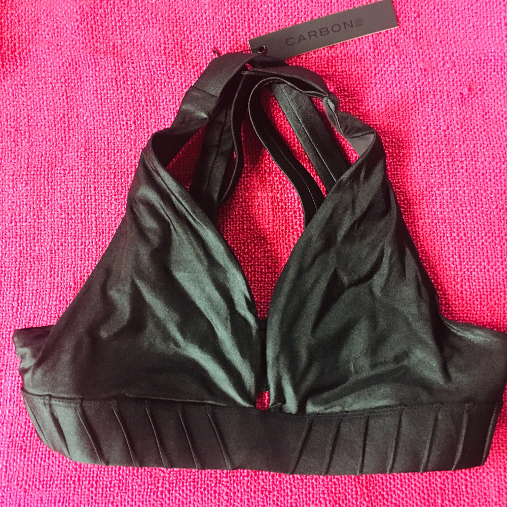 🚫SOLD🚫!! CARBON 38 BLACK GLOSS STRAP BRA NWT!!!!